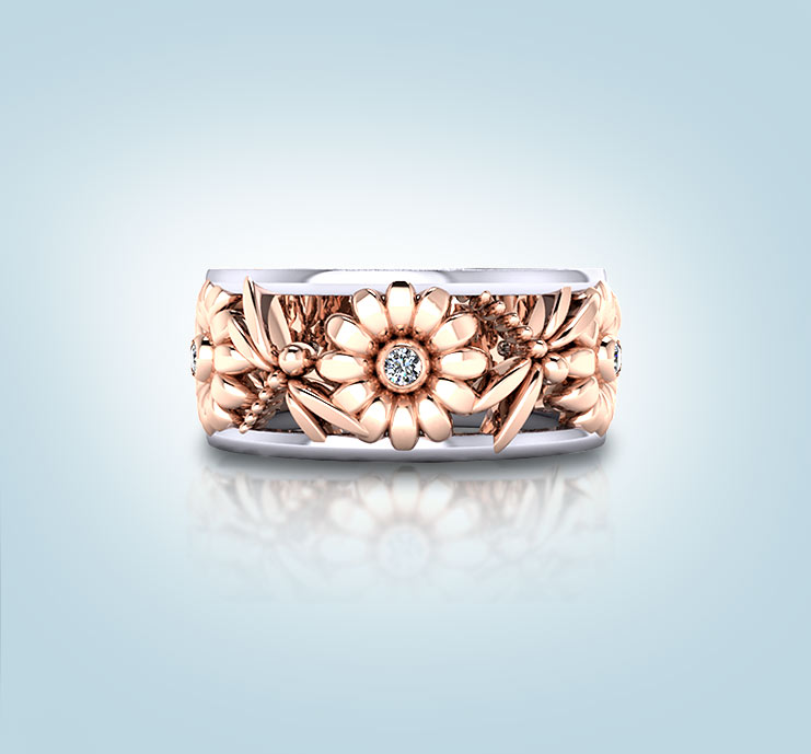 Floral Wedding Rings