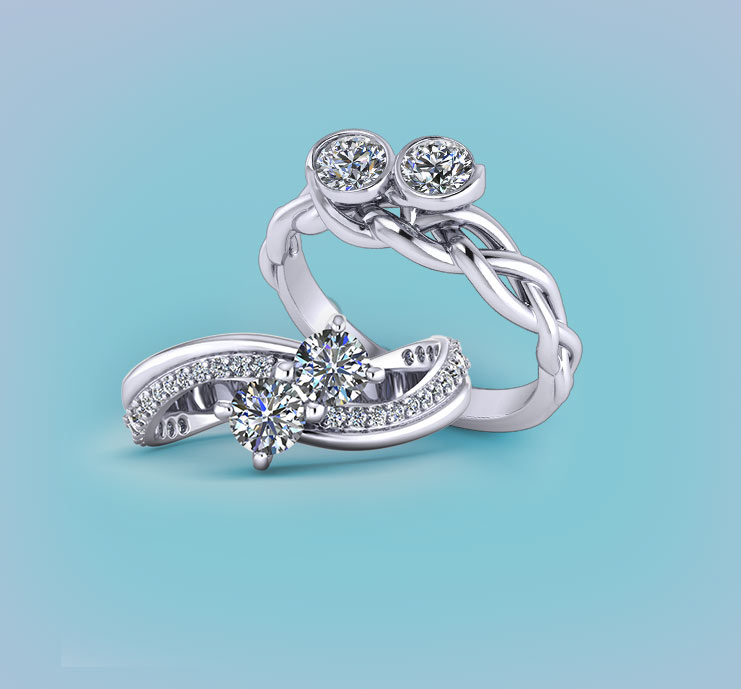 Browse Two Stone Diamond Rings